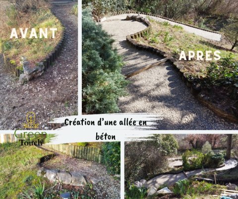 Aménagement extérieur - Création d'une allée en béton à LYON