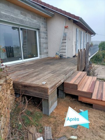 Agrandissement et surélévation d'une terrasse en bois avec création d'un escalier à Bourgoin-Jallieu