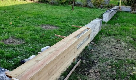 Aménagement extérieur - Habillage en bois d'un muret béton à BOURGOIN-JALLIEU