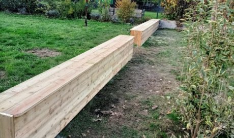 Aménagement extérieur - Habillage en bois d'un muret béton à BOURGOIN-JALLIEU