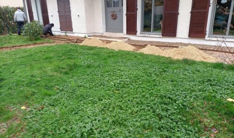 Création d'une dalle béton pour l'installation d'une future terrasse à Bourgoin-Jallieu