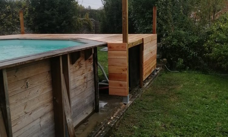 Aménagements extérieurs - Création d'une plage de piscine à la TOUR-DU-PIN