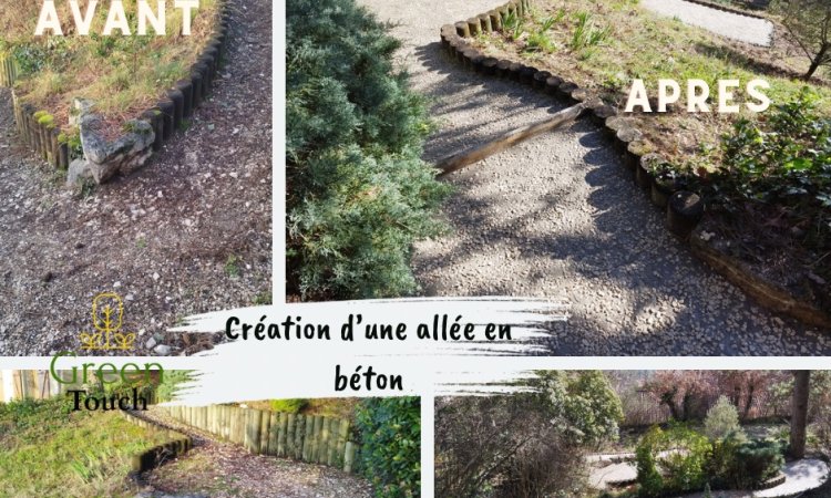 Aménagement extérieur - Création d'une allée en béton à LYON